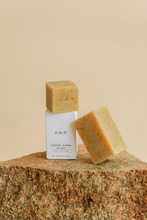 Nourishing Goat Milk Saffron Almond Soap for Radiant Skincare - o.w.n